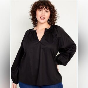 New! Old Navy Long-Sleeve Split-Neck Top Large